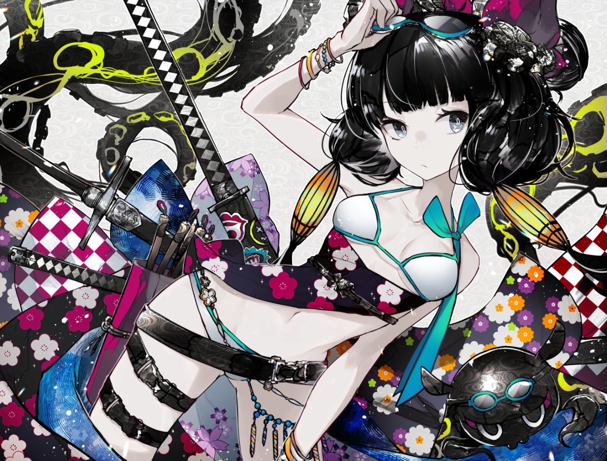 This is a pixiv picture whose title is 水着北斎.