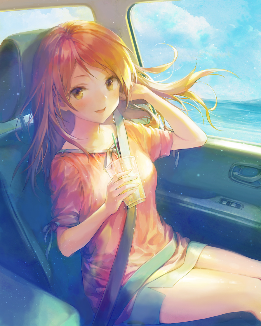 This is a pixiv picture whose title is 加蓮と夏のドライブ.