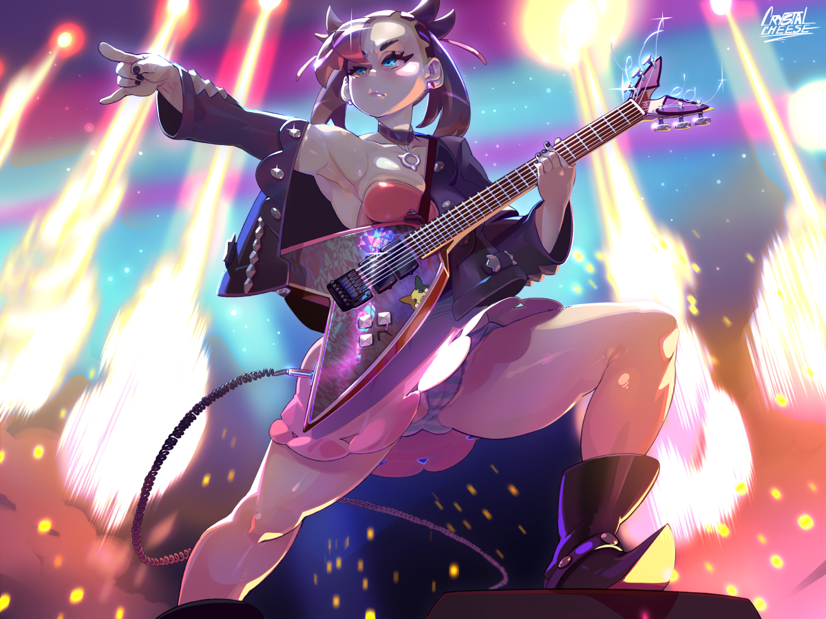 This is a pixiv picture whose title is Marnie playing Djent.