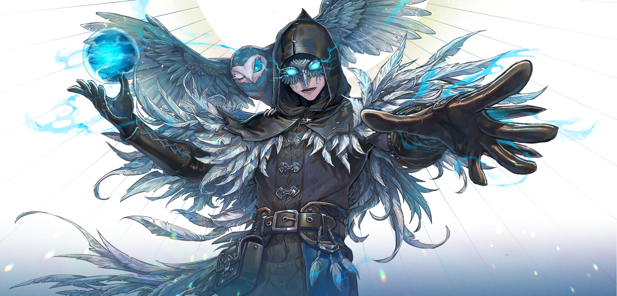 This is a pixiv picture whose title is 夜行梟.