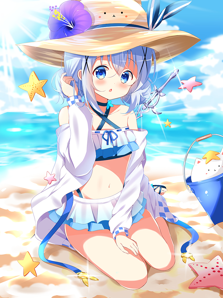 This is a pixiv picture whose title is きらファン水着チノちゃん.