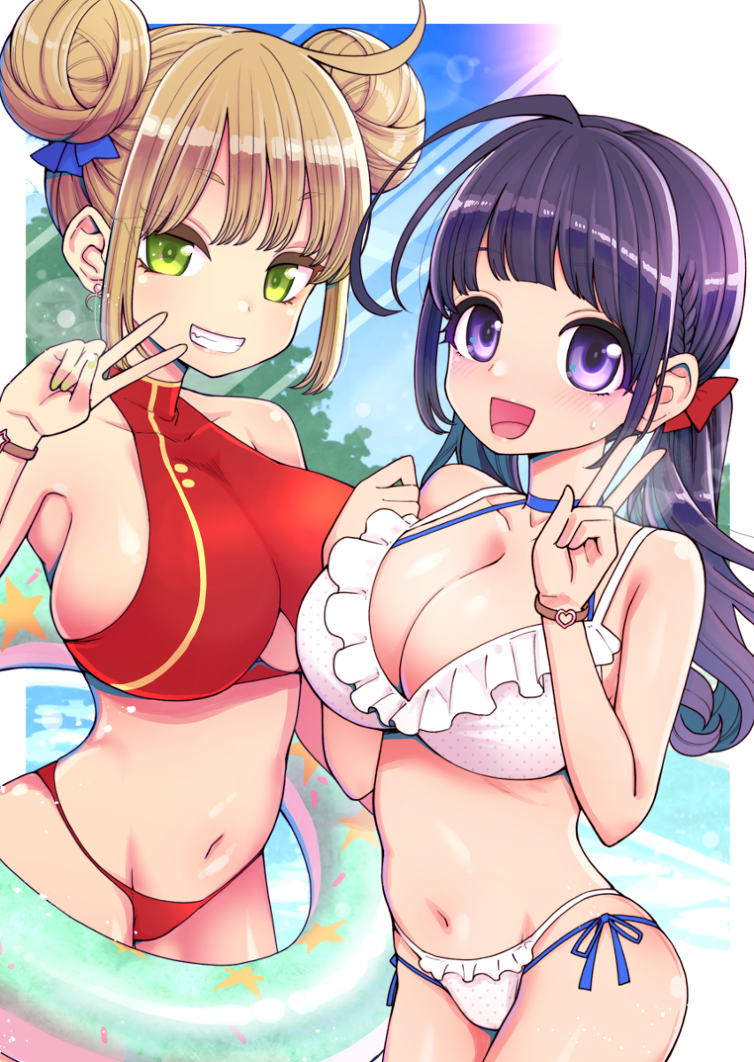 This is a pixiv picture whose title is 残暑見舞いに爆乳JC.