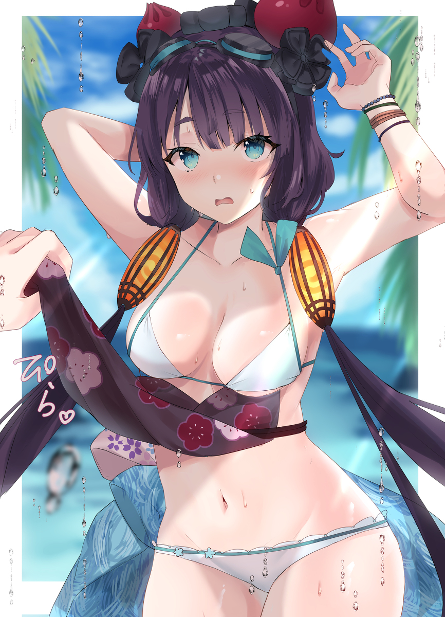 This is a pixiv picture whose title is 北斎ちゃんのおなかの布をめくりたい.