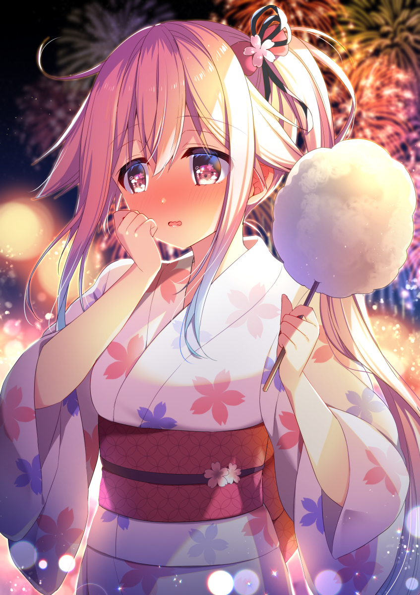 This is a pixiv picture whose title is 春雨ちゃんと夏祭りで.