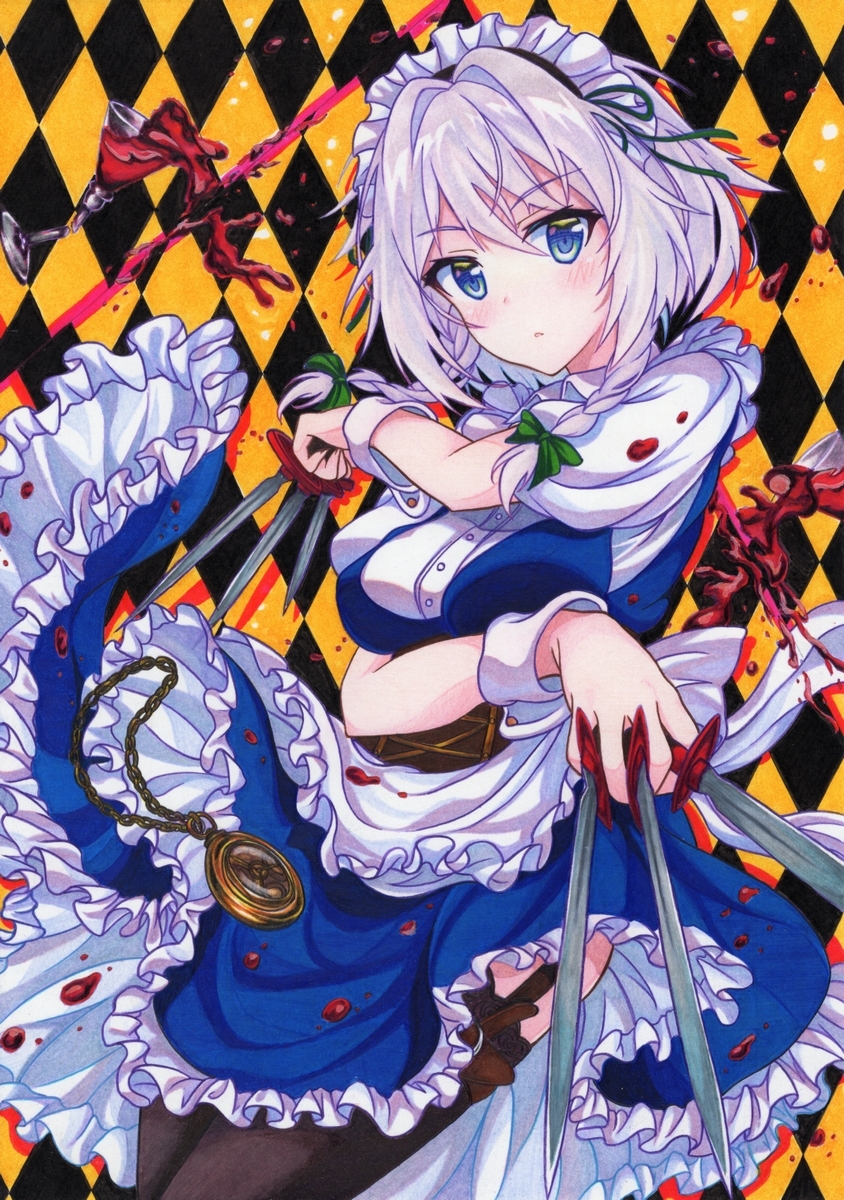 This is a pixiv picture whose title is 咲夜.
