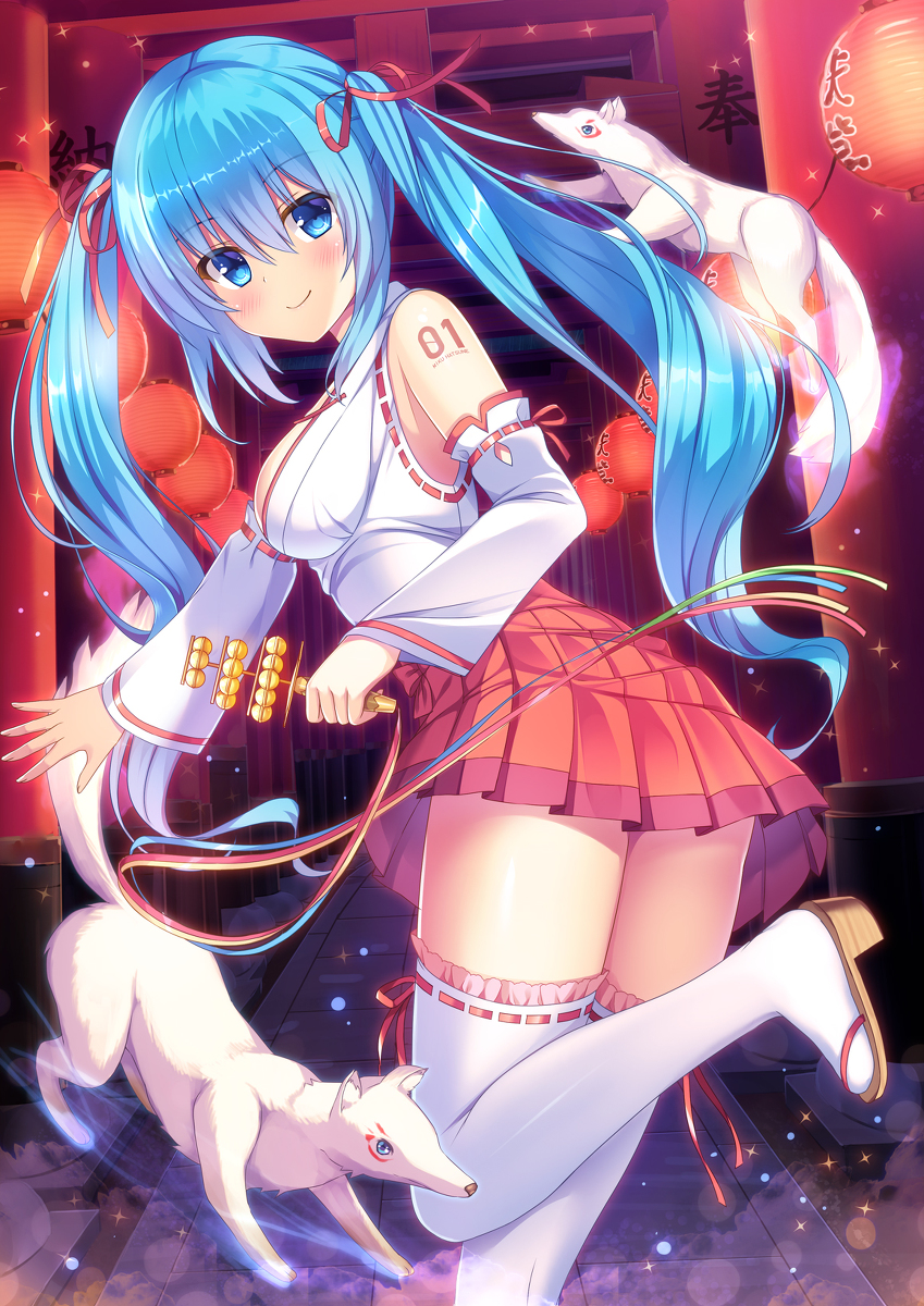 This is a pixiv picture whose title is 伏見稲荷大社×初音ミク.