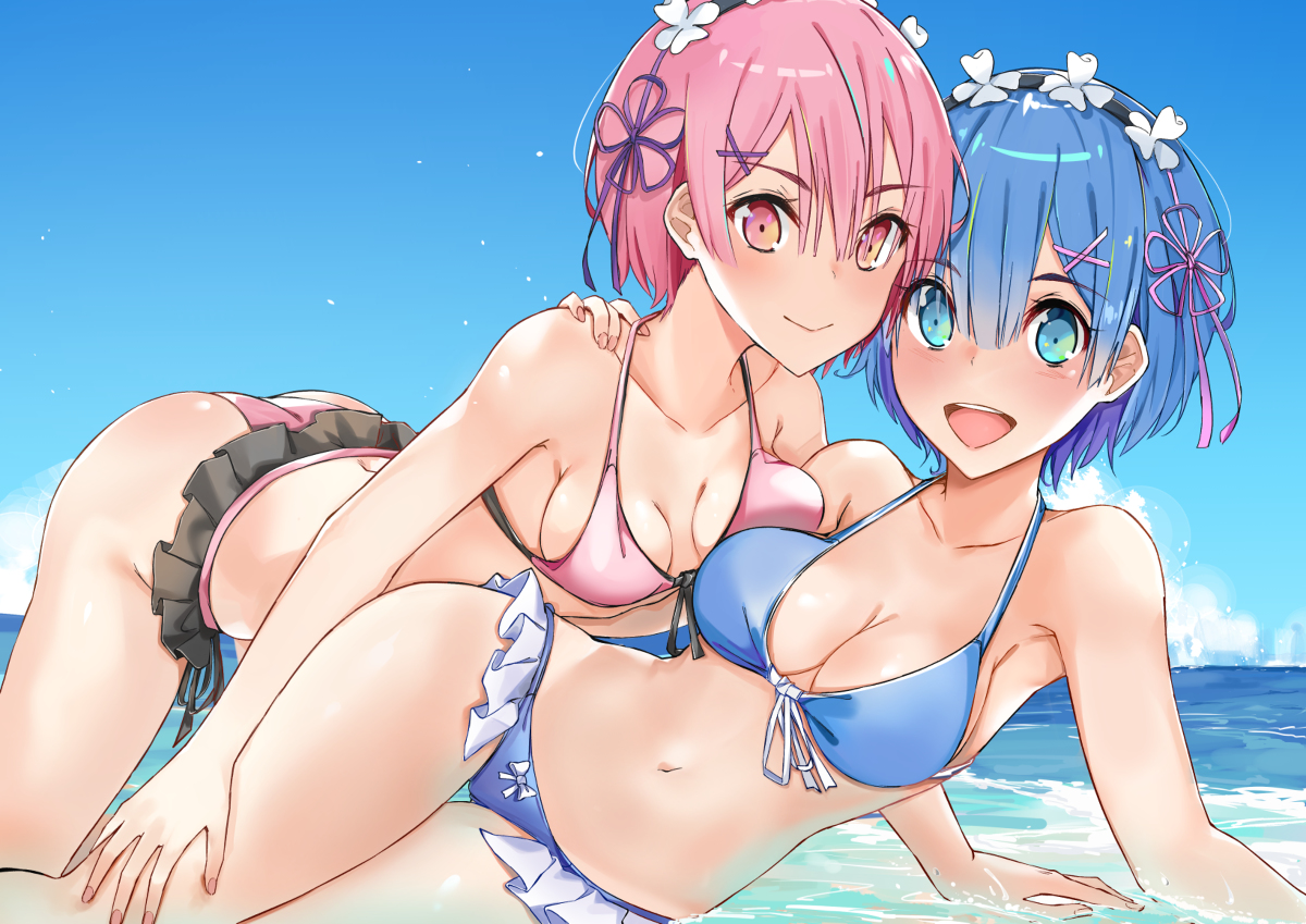 This is a pixiv picture whose title is Ram and Rem.