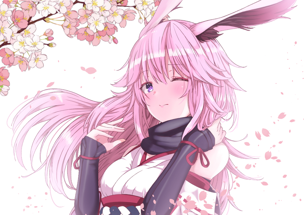 This is a pixiv picture whose title is 八重桜.