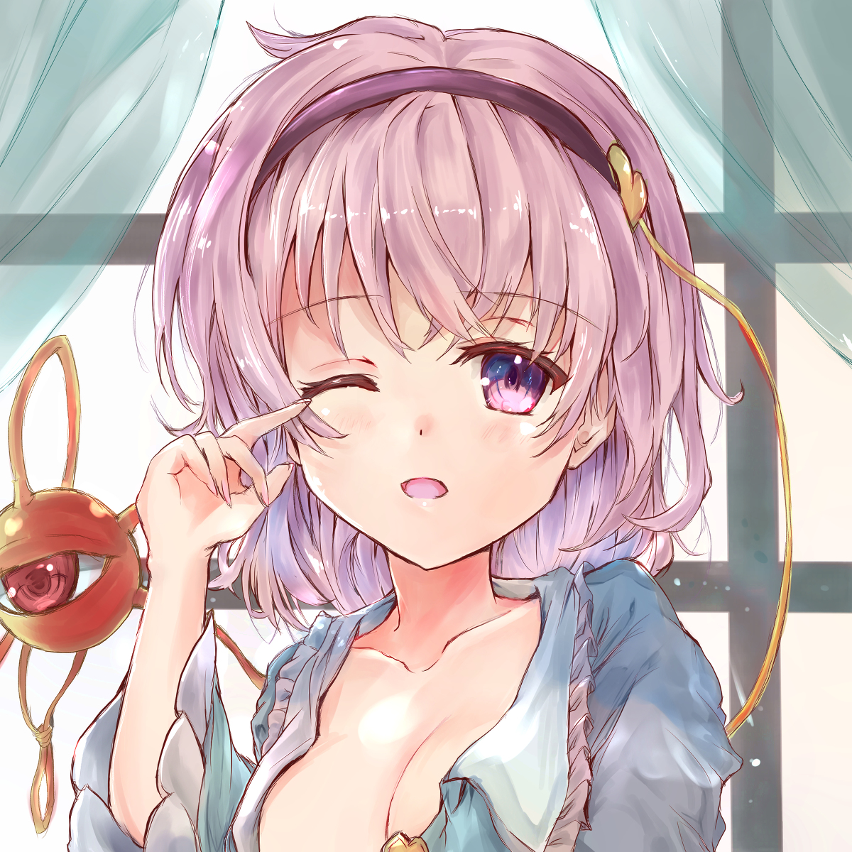 This is a pixiv picture whose title is 寝起きさとりん.