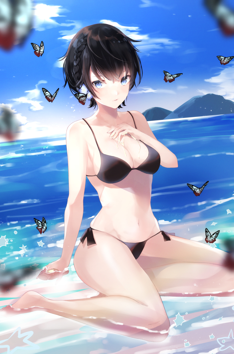 This is a pixiv picture whose title is アサギマダラと夏.