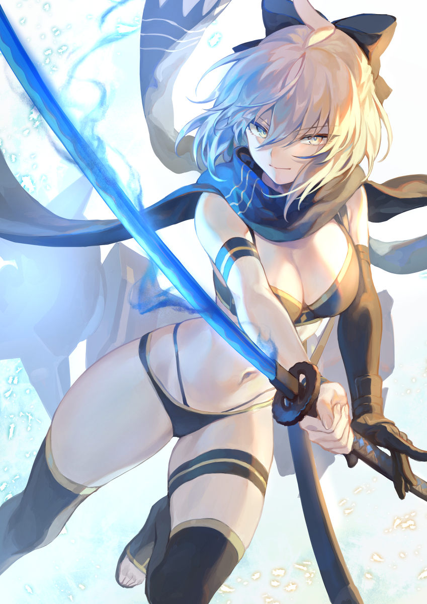 This is a pixiv picture whose title is 水着沖田さん.