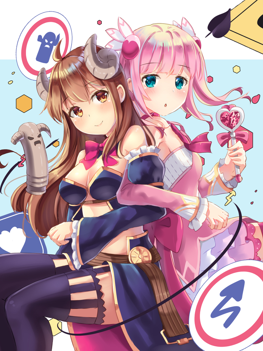 This is a pixiv picture whose title is シャミ子&もも.