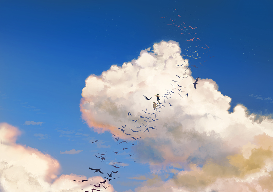 This is a pixiv picture whose title is Ghibli sky II.