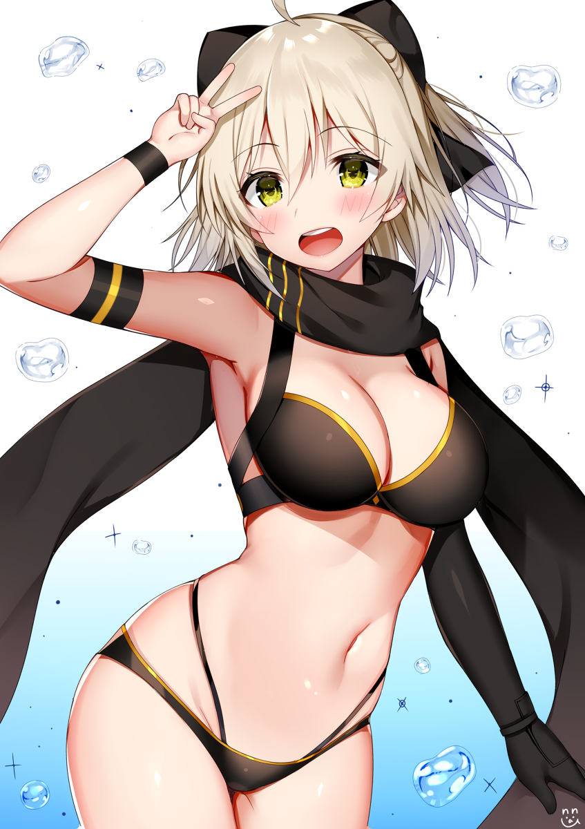 This is a pixiv picture whose title is 水着沖田さん！.