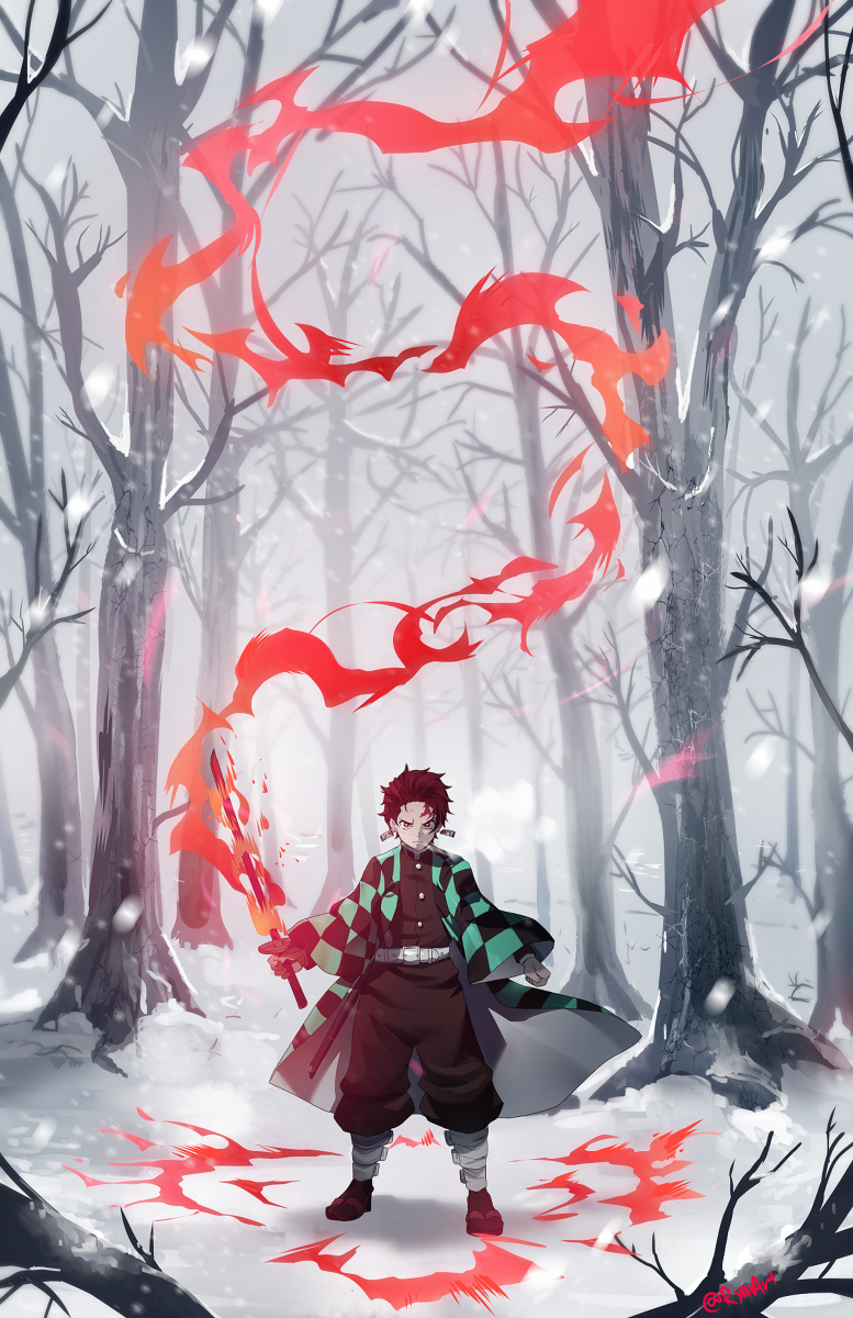This is a pixiv picture whose title is Demon Slayer.