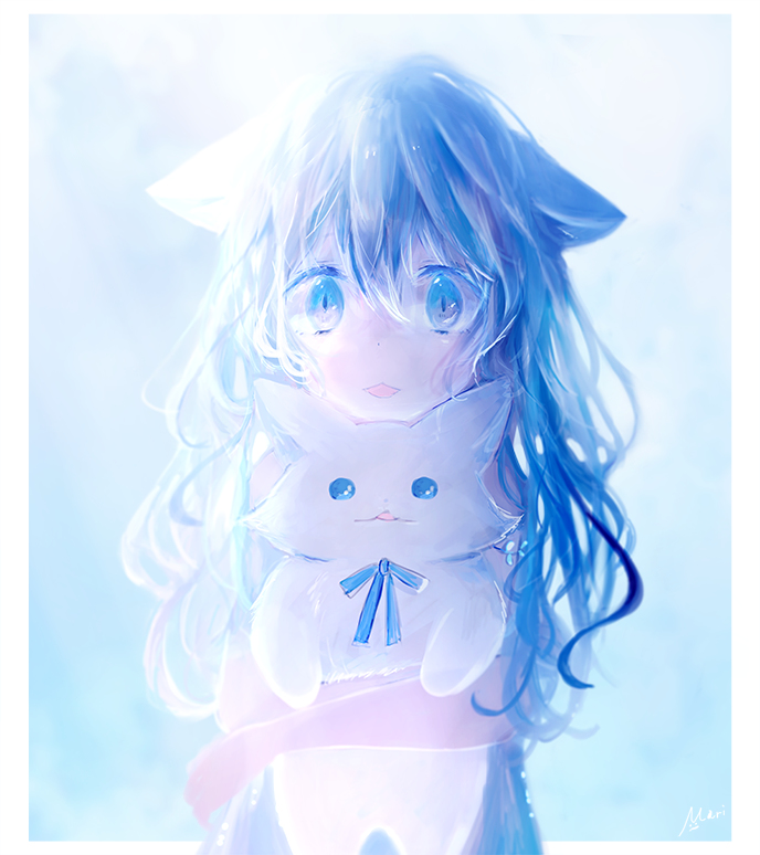 This is a pixiv picture whose title is 青.