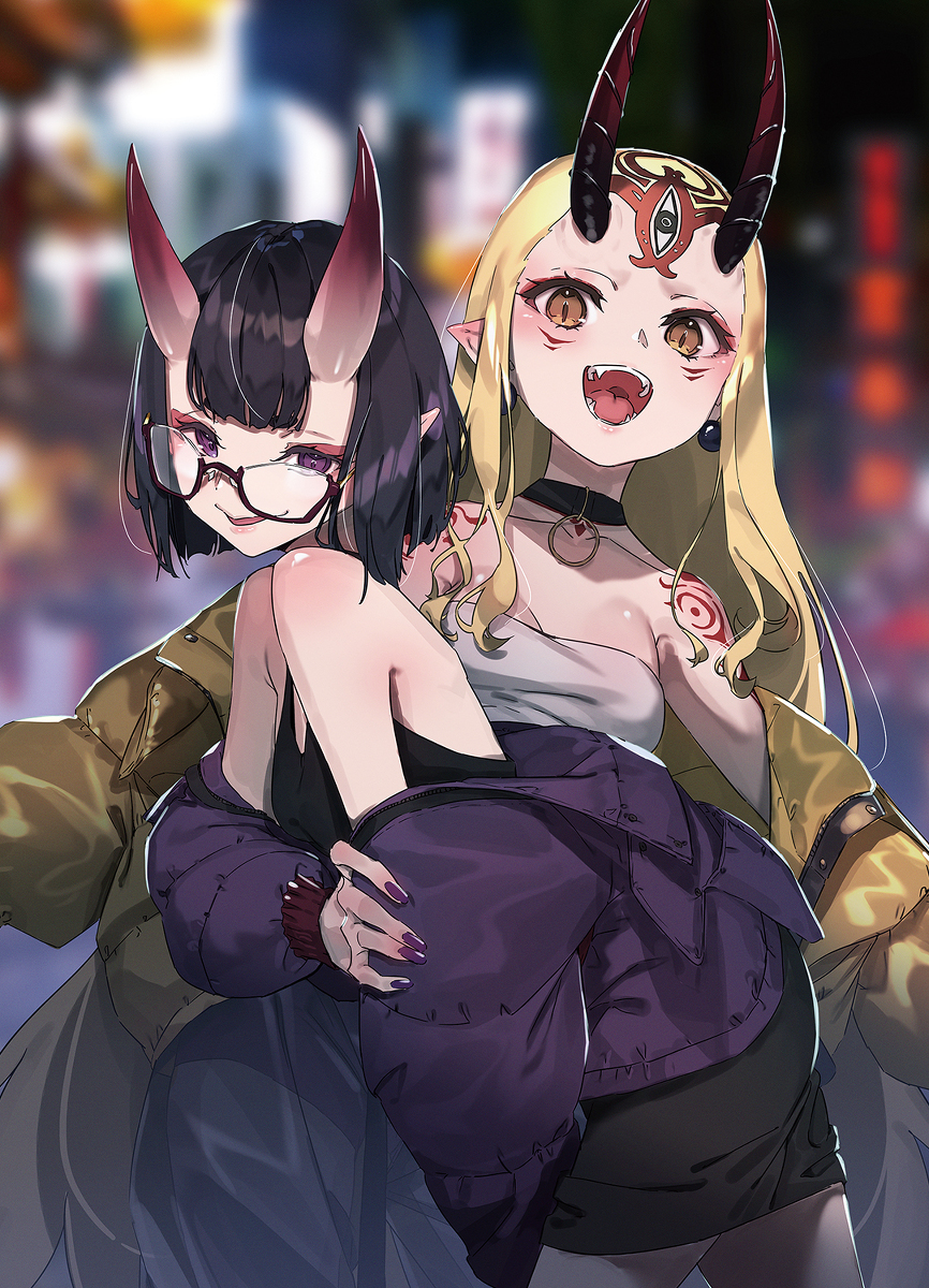 This is a pixiv picture whose title is ONI's.