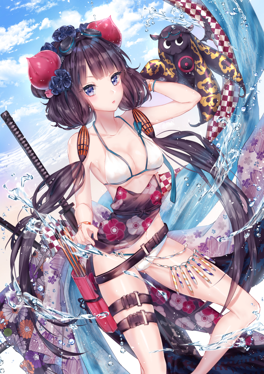 This is a pixiv picture whose title is 水着北斎.