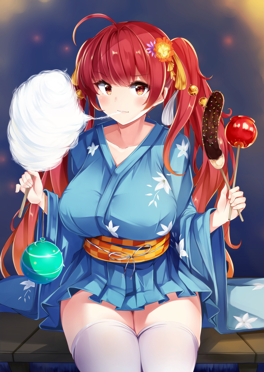 This is a pixiv picture whose title is お祭りとホノルル.