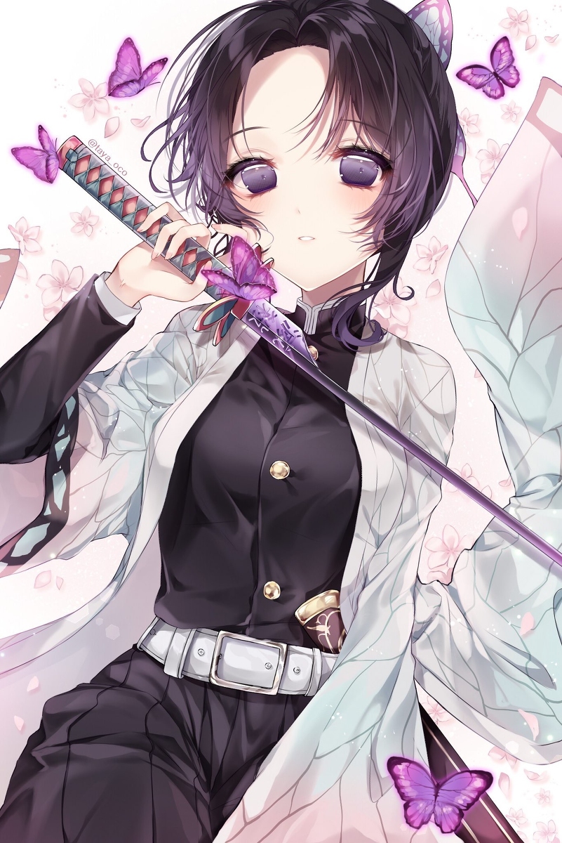 This is a pixiv picture whose title is 蟲柱 胡蝶しのぶ.