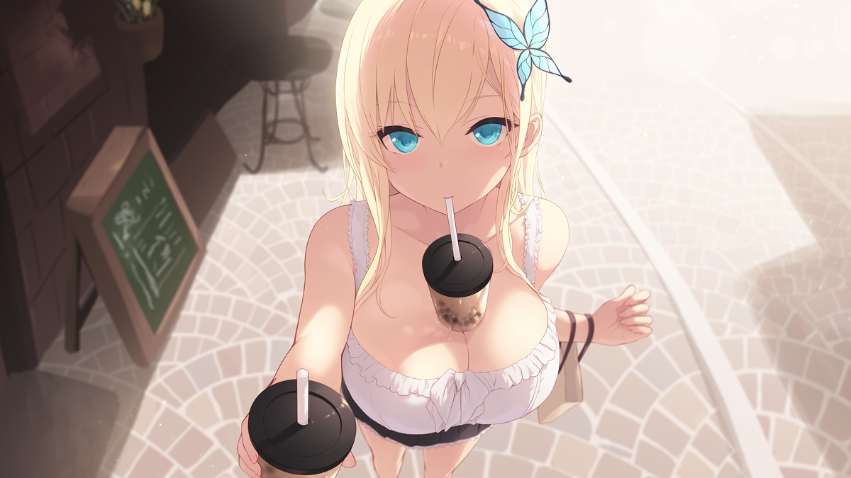 This is a pixiv picture whose title is 星奈ちゃんとタピオカ.