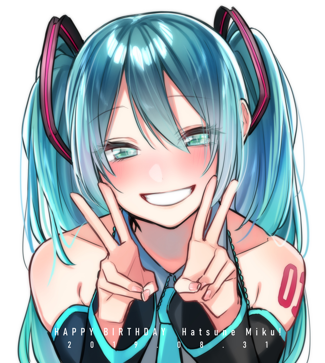 This is a pixiv picture whose title is 初音ミク生誕祭2019.