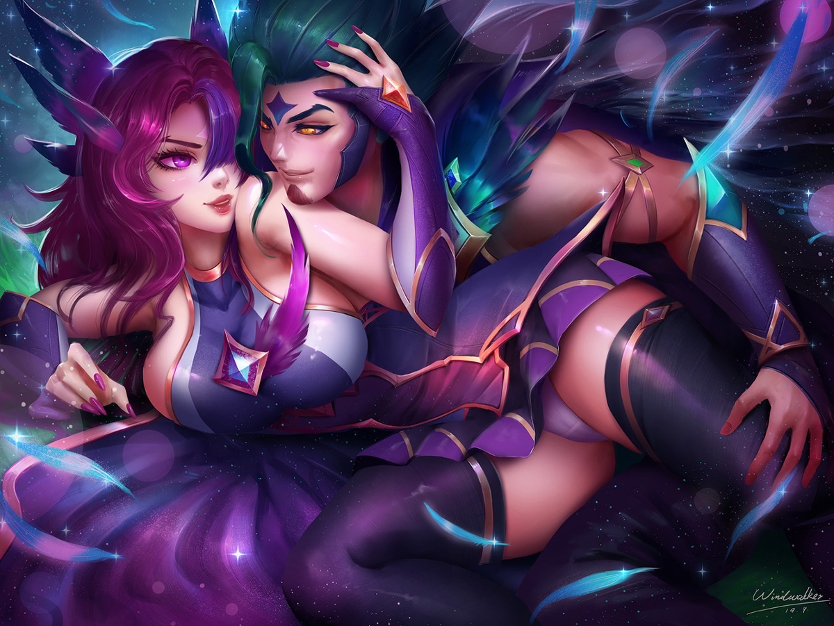 This is a pixiv picture whose title is Xayah&Rakan.