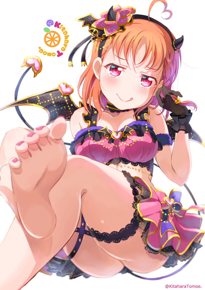 This is a pixiv picture whose title is 今日の千歌ちゃん🍊今日のチカは小悪魔なのだ💕.