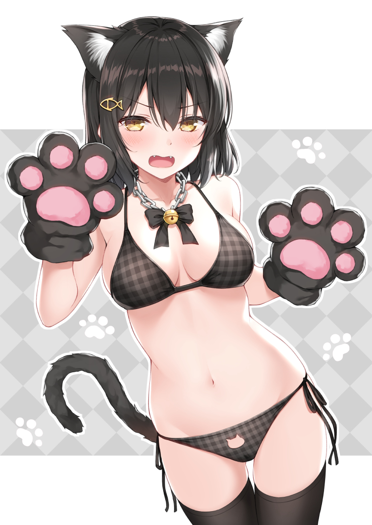 This is a pixiv picture whose title is 黒猫のしらすちゃん.