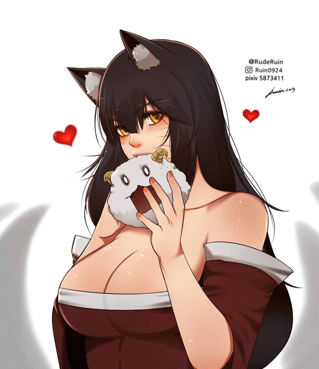 This is a pixiv picture whose title is ahri.