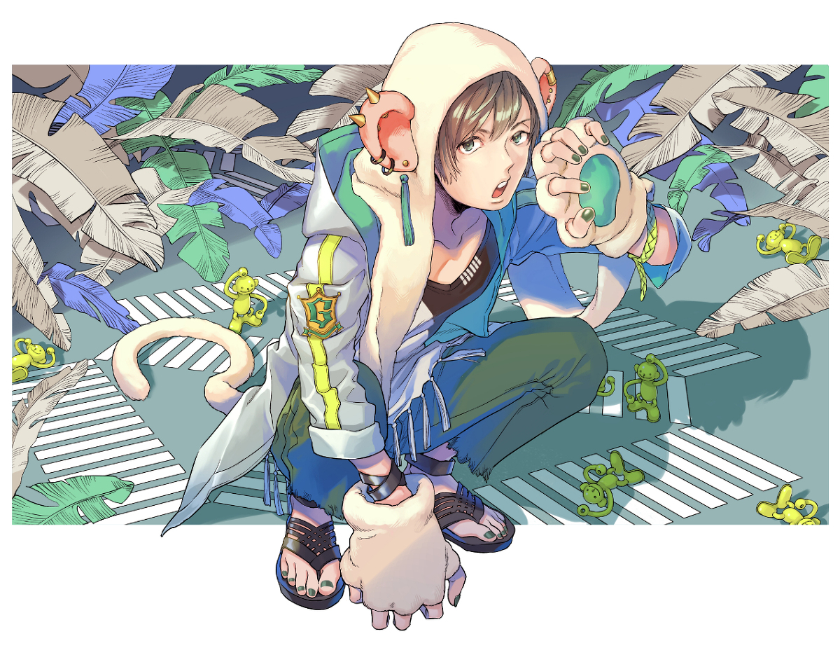 This is a pixiv picture whose title is Monkey Wow 〜歌う猿に踊る猿〜.
