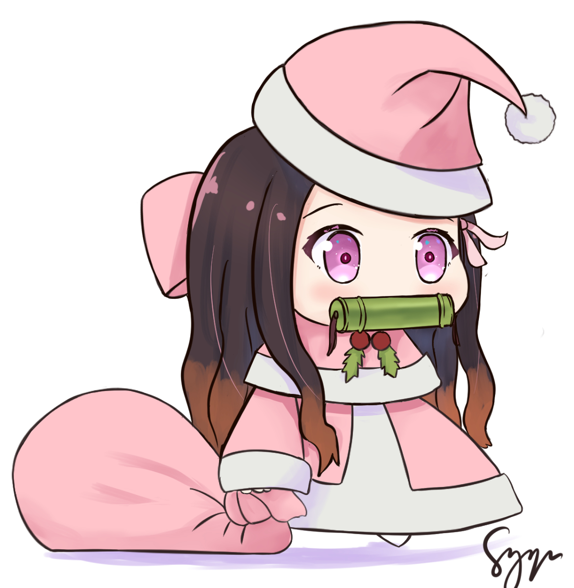 This is a pixiv picture whose title is Nezuko Padoru.