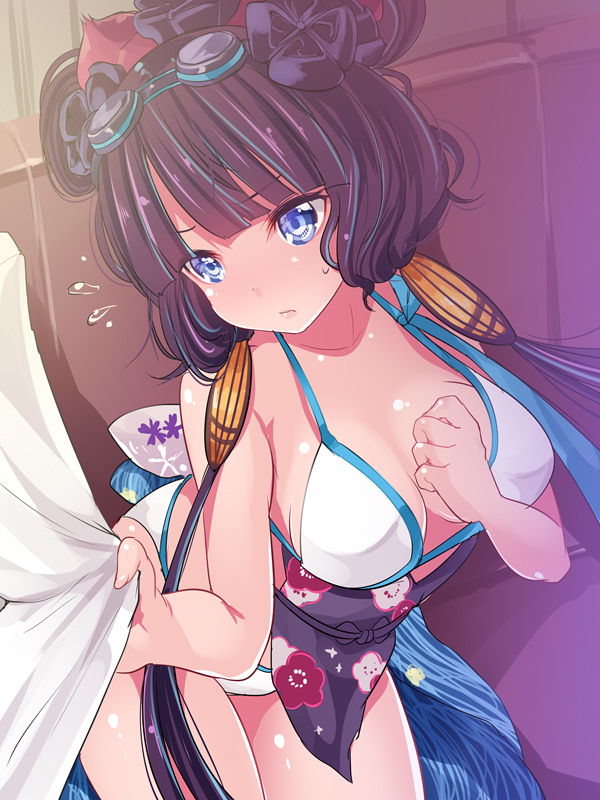 This is a pixiv picture whose title is 飛行機にビビる北斎ちゃん.