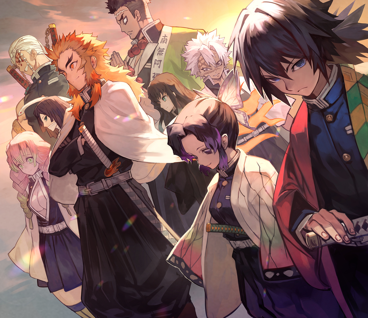 This is a pixiv picture whose title is 鬼滅の柱.