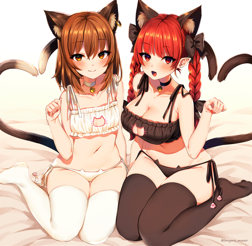 This is a pixiv picture whose title is ねこランジェリーおりんちぇん.