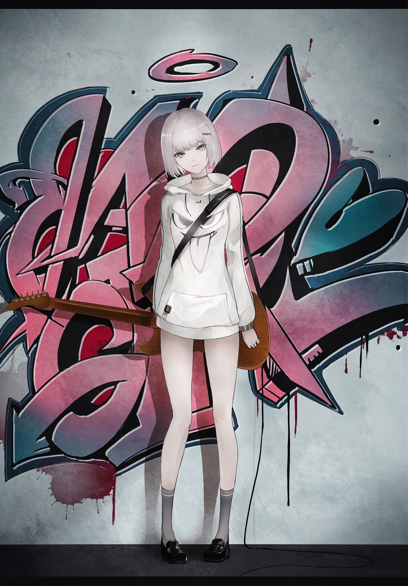 This is a pixiv picture whose title is ギター担当.