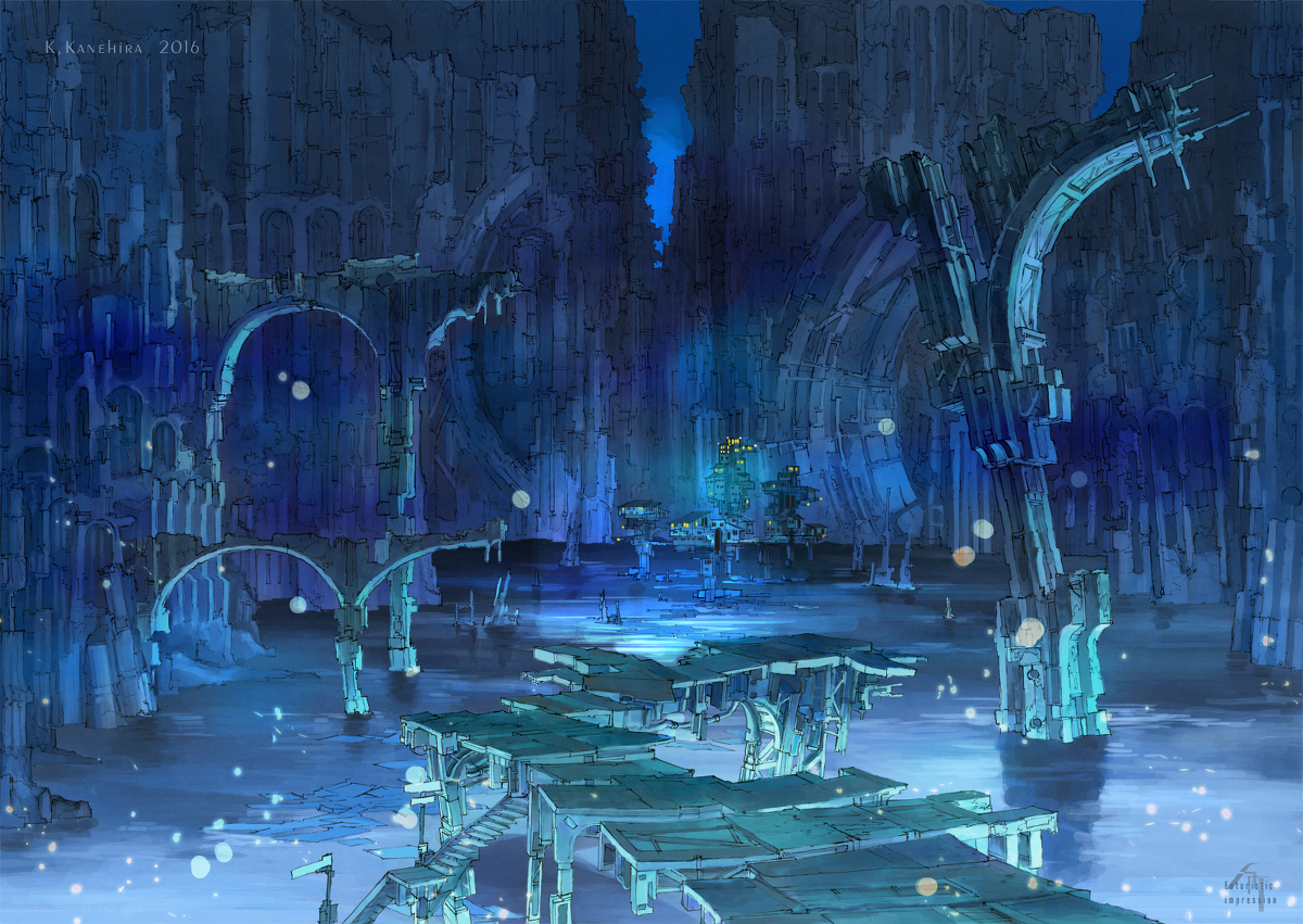 This is a pixiv picture whose title is 北方遺跡郡地底湖深部.