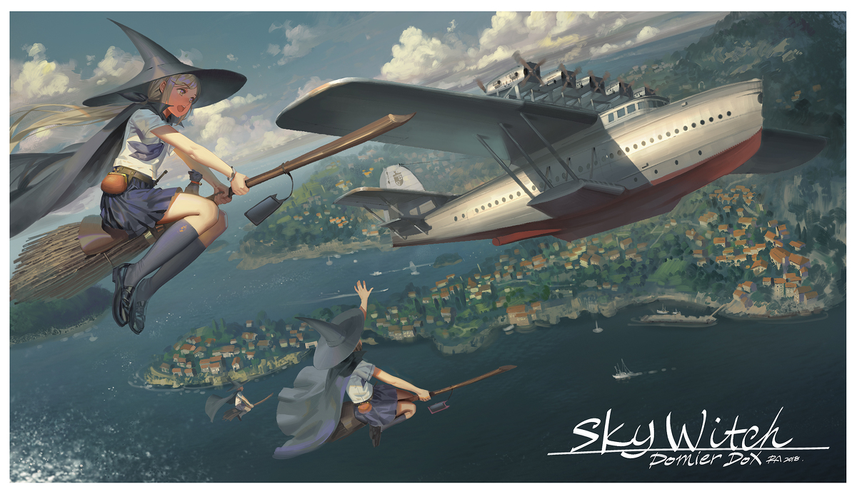 This is a pixiv picture whose title is # 20190907 Sky Witch.