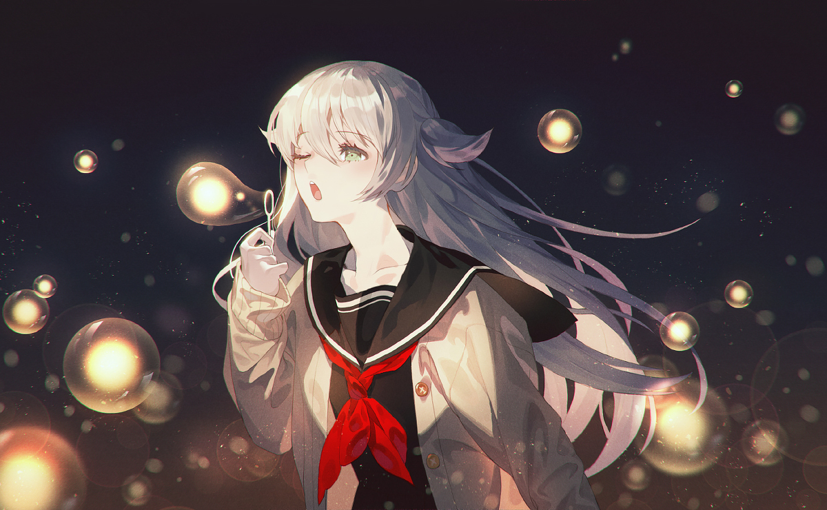 This is a pixiv picture whose title is 光とシャボン.