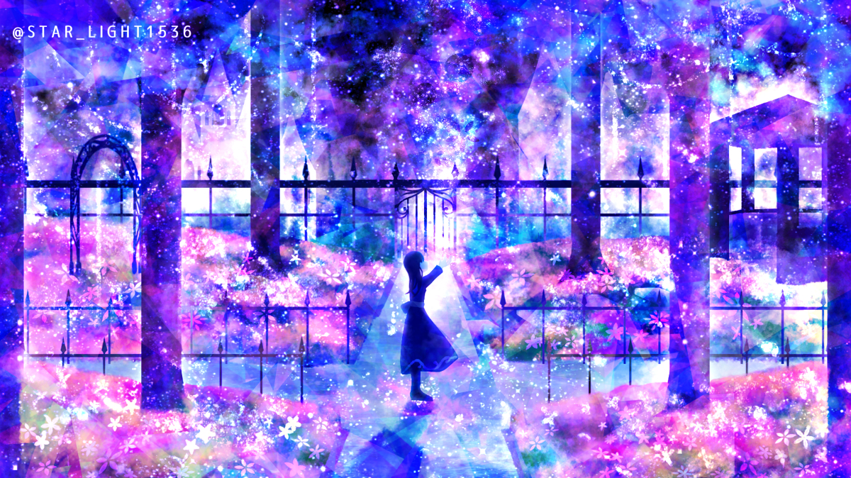 This is a pixiv picture whose title is 光の花園.