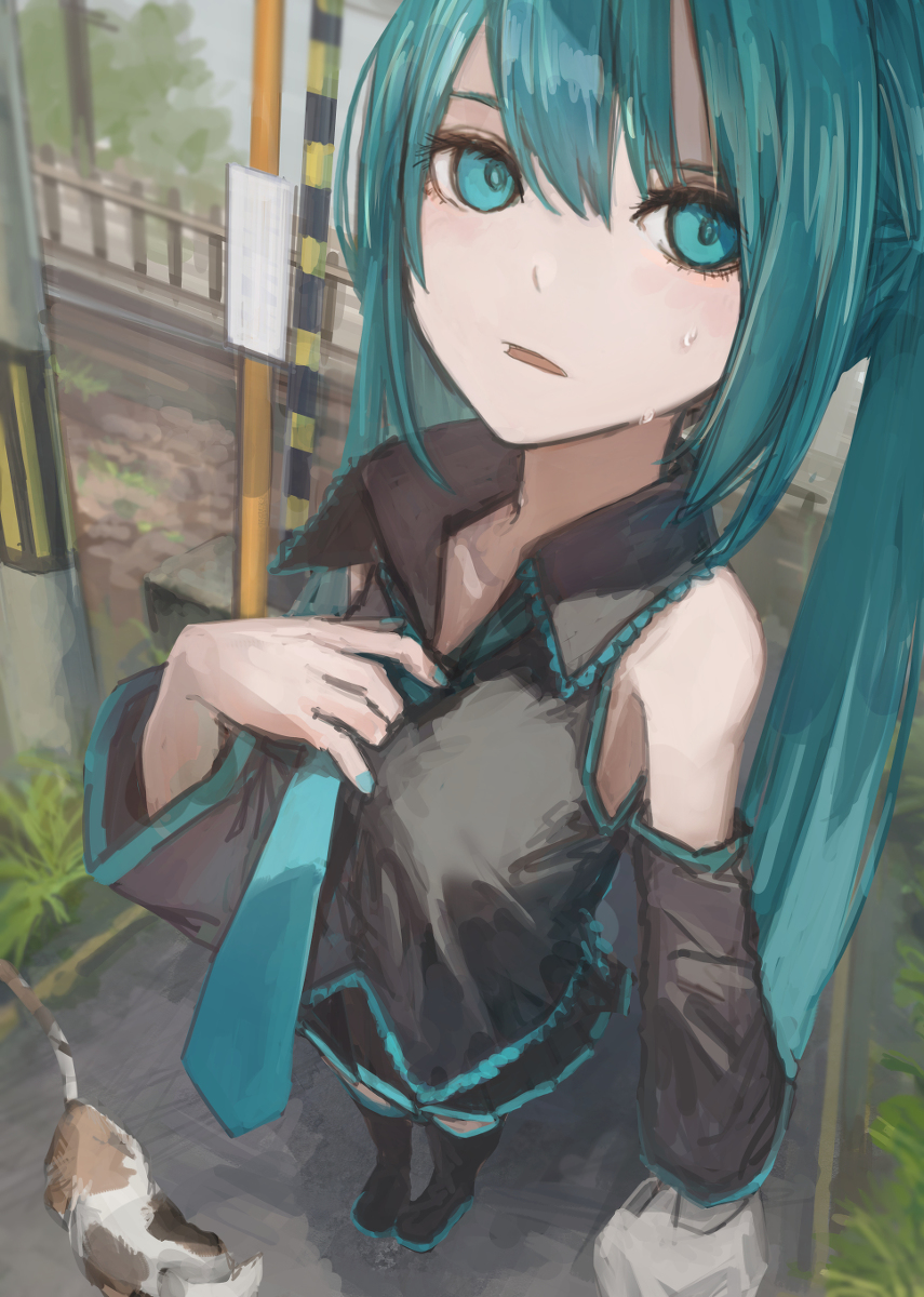 This is a pixiv picture whose title is 発熱ミク.