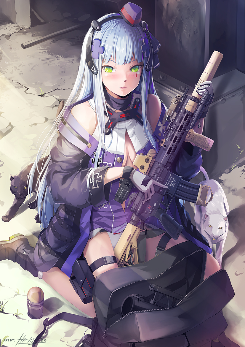 This is a pixiv picture whose title is HK416 Mod. III.