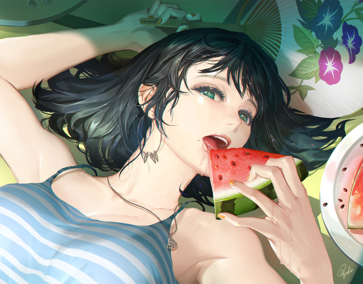 This is a pixiv picture whose title is 通り過ぎる夏.