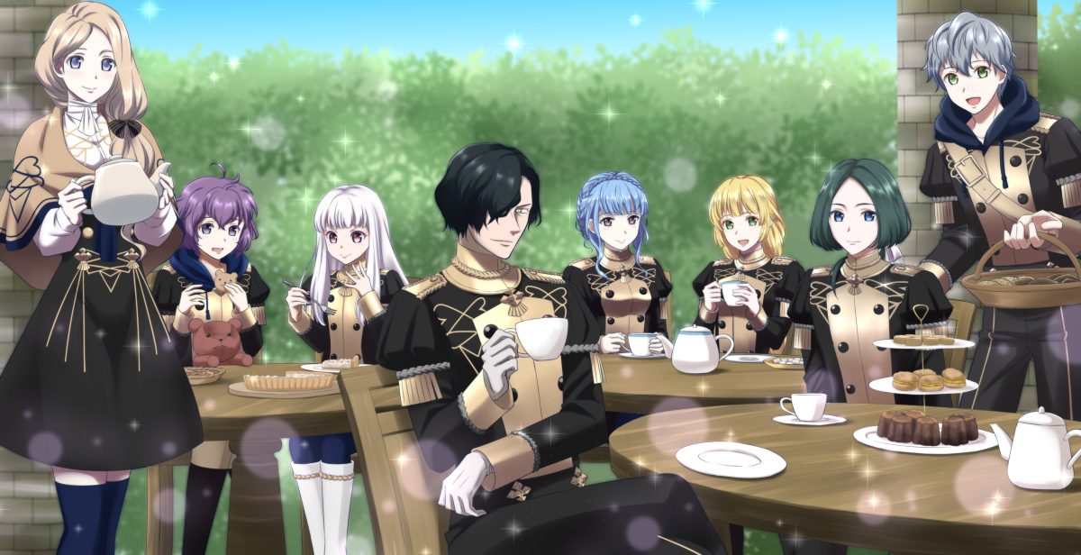 This is a pixiv picture whose title is みんなでお茶会.