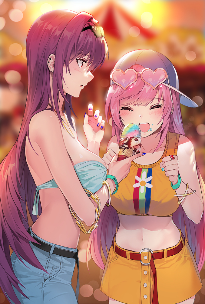 This is a pixiv picture whose title is 遊園地デート🍦.