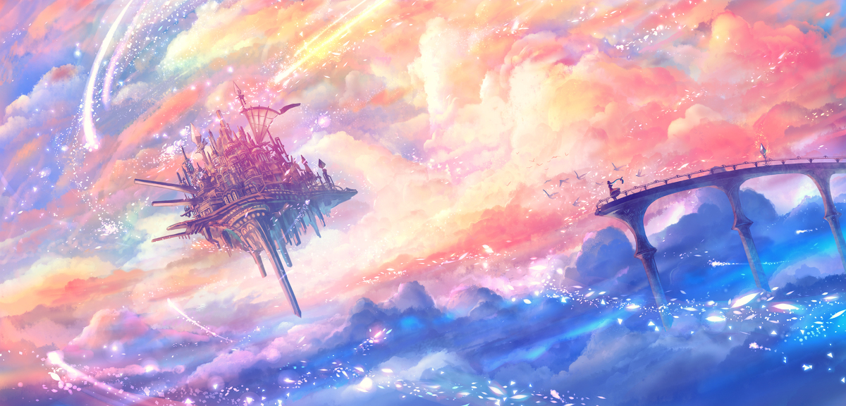 This is a pixiv picture whose title is 孤高鳴く空.