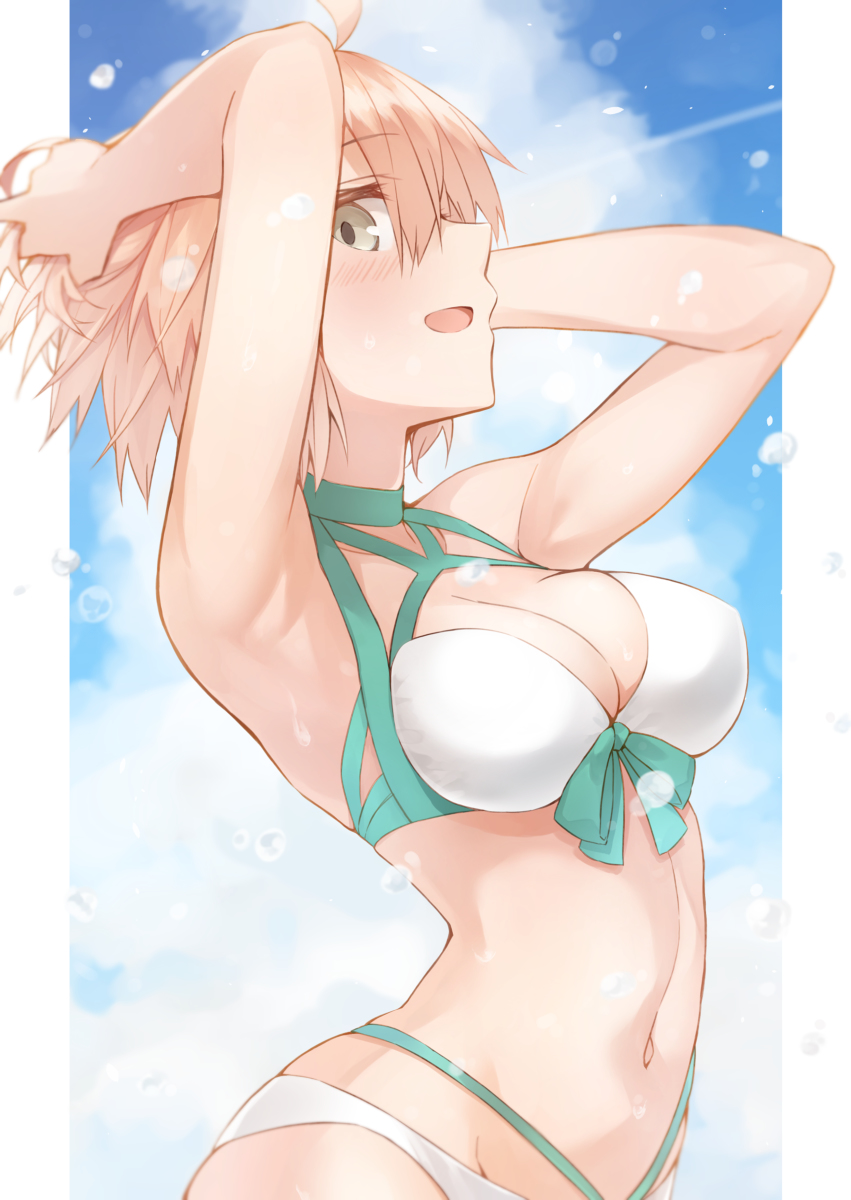 This is a pixiv picture whose title is 水着沖田さん.