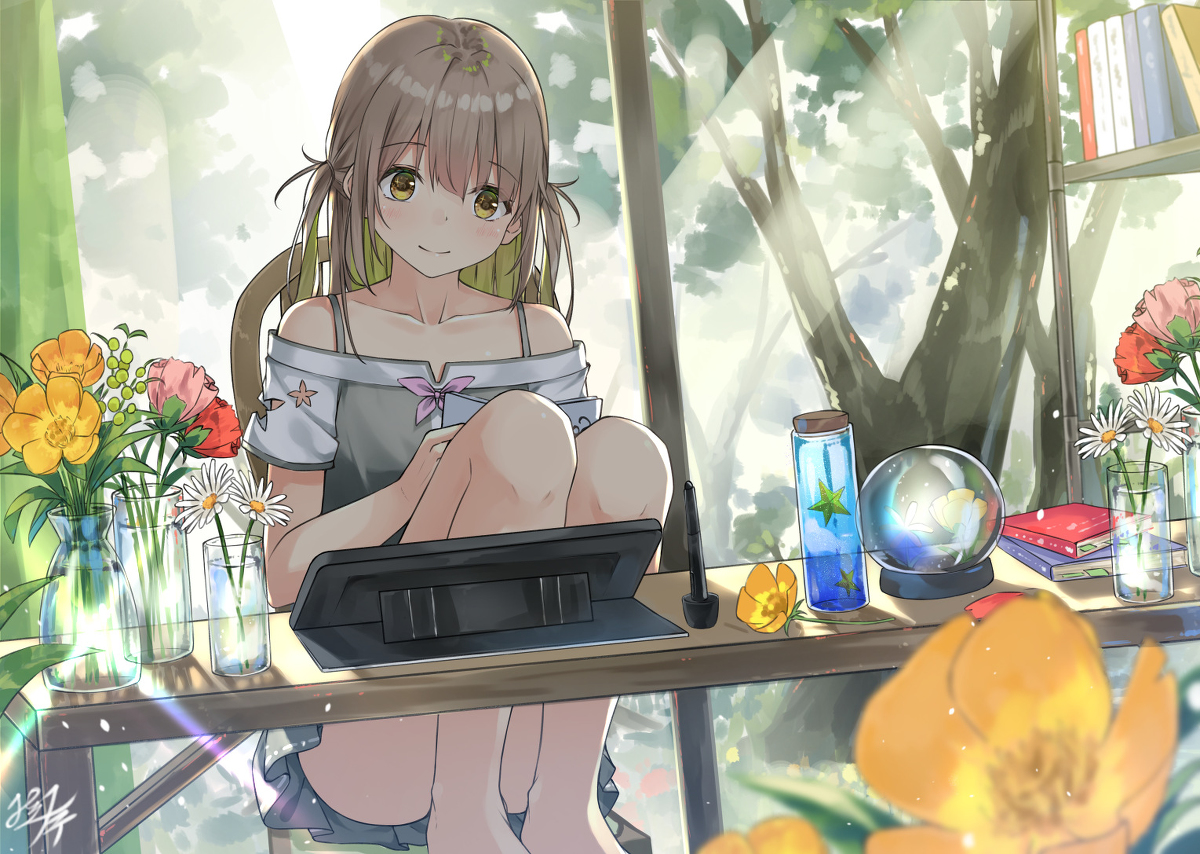 This is a pixiv picture whose title is 休憩.