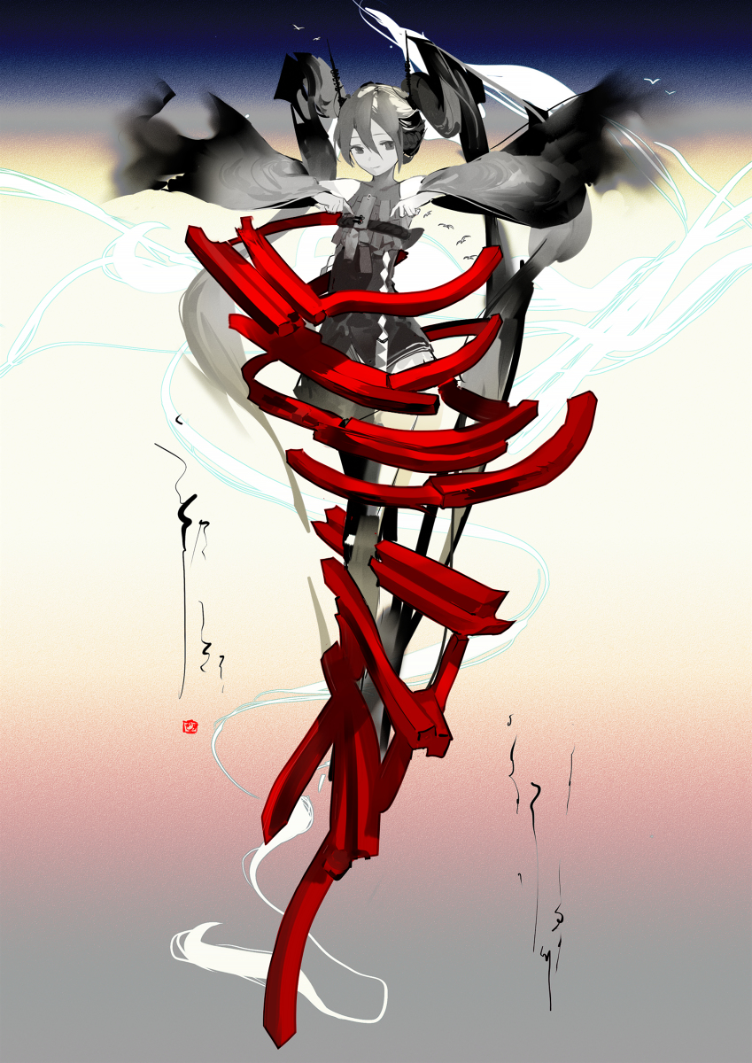 This is a pixiv picture whose title is 鳥居の音.