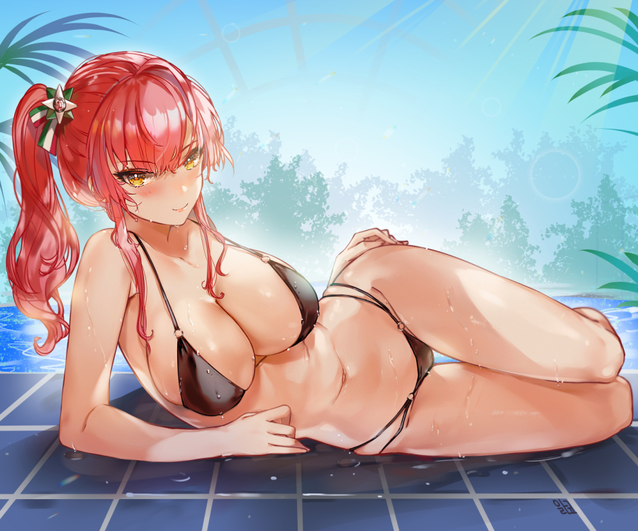 This is a pixiv picture whose title is アズールレーン ザラ 水着.